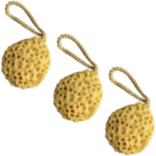 Lot de 3 éponges de bain naturelles alvéolées, brosse de douche pour le nettoyage du corps, éponge douce et hydrophile pour la douche