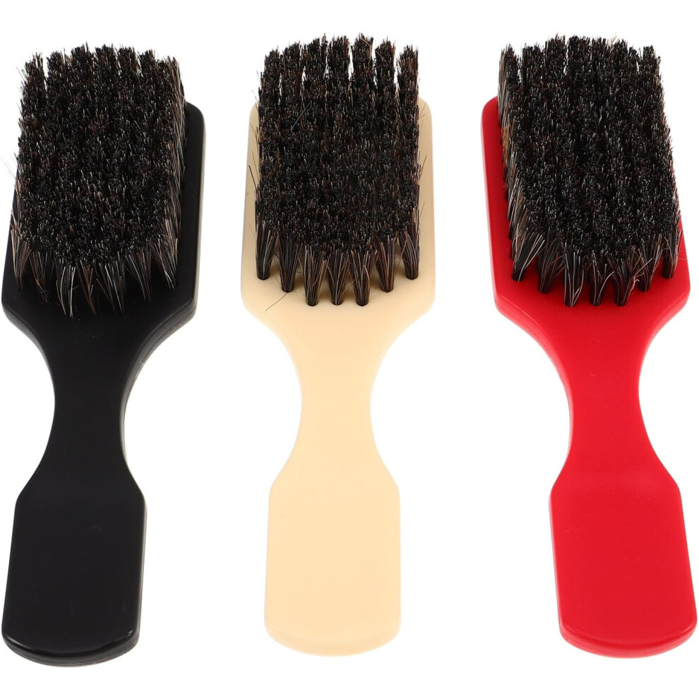 Hkhbjs 3Pcs Beard Brush For Men Horse Hair Facial Grooming Comb Plastic Handle Barber Tool