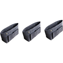 Lot de 3 trousses de maquillage portables, grande capacité, en feutre, pour ranger vos articles de toilette et vous laver les mains en voyage.