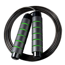 (dark green) Skipping Rope Tangle-free Speed Cable And Memory Foam Handles For Exercise Endurance Training