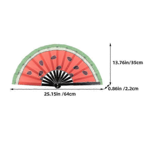 2Pcs Watermelon Handheld Folding Fan Japanese Style Large Performance Dancing Fan 1