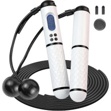 Skipping Rope Digital Jump Cordless - Counter Speed Tangle-Free Adjustable Rope & Non-Slip Handle with Weighted