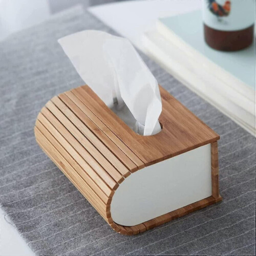 Bamboe tissueboxhouder, duurzame houten tissueboxhoes 1