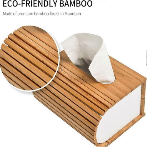 Bamboe tissueboxhouder, duurzame houten tissueboxhoes 2