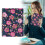 Caderno floral 8x6 polegadas com linhas e bolsos. 2