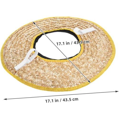 2Pcs Hard Hat Sunshade Visor Straw Woven Brim 45Cm Diameter Construction Worker Helmet Attachment 1