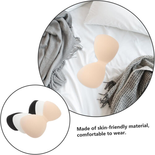 3 Pcs Sponge Bra Pads U-shaped Seamless Bra Inserts Removable Breathable Padding 2