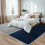 Memory Foam Rug Grey Navy Blue 5x7 ft 2