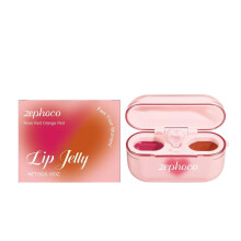 Zephoco Two-Color Jelly Lip Gloss Natural Color Rendering No Stain On Cup Does Not Show Fine Lines To Create Full Lips Lip Gloss Makeup