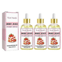 3pcs Body Juice Oil, Strawberry Scented Body Massage Oil, Strawberry Shortcake Body Oil Firm Moisturizing Massage Essential Oil for Dry Skin