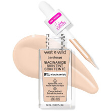 wet n wild Bare Focus Skin Tint, 5% Niacinamide Enriched, Buildable Sheer Lightweight Coverage, Cruelty-Free & Vegan - Fair Beige