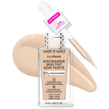 wet n wild Bare Focus Skin Tint, 5% Niacinamide Enriched, Buildable Sheer Lightweight Coverage, Cruelty-Free & Vegan - Light