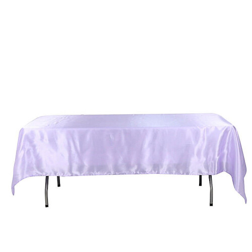 Rektangulär bordsduk i lavendelfärgad satin 152 x 284 cm 1