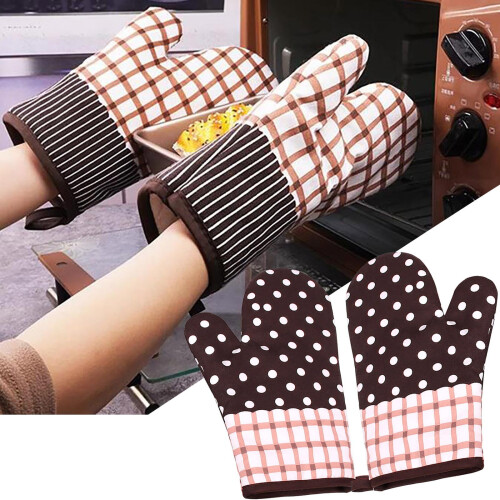 Oven Gloves Insulated Cotton 2 Pcs 1