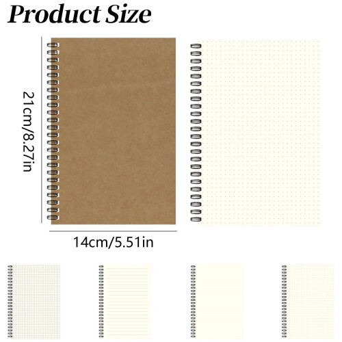 Blank A5 spiral notesbog, 100 sider tykt papir 2