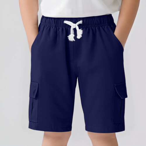 Kinder-Cargoshorts mit elastischem Bund aus Baumwollmischgewebe 1