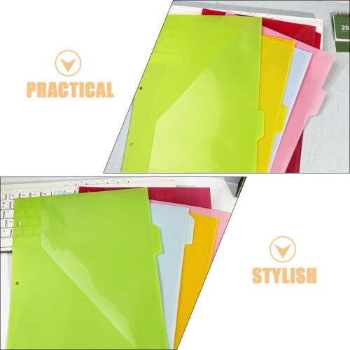 OUNONA Divisori in plastica formato A4 con tasche (5 pezzi) 2
