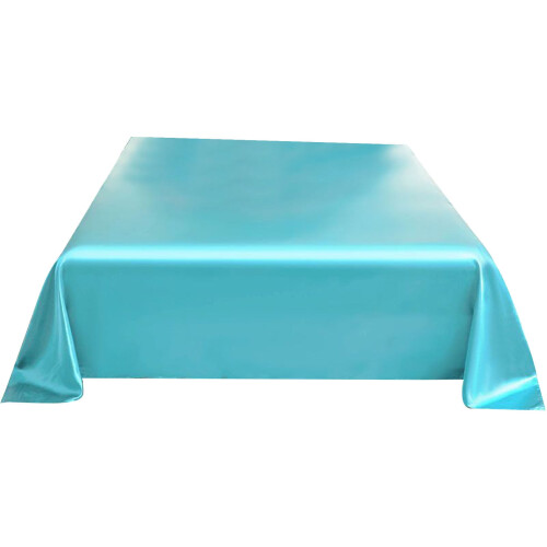 Twin Satin Bed Sheet 3-delars Quiet Blue Ice Silk 2