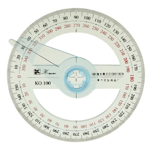 Transferidor de 360 graus com régua circular de 10 cm 1