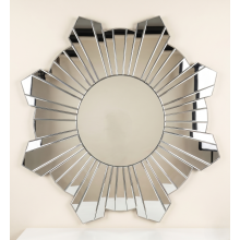 Sunburst Hanging Mirror Silver Decor 65cm