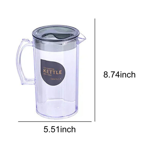Πλαστική κανάτα 74oz χωρίς BPA με καπάκι, μαύρη 2