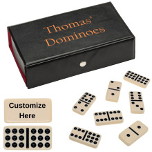 Set di Domino Personalizzato Double 9 in Custodia in Vinile, Regali Personalizzati