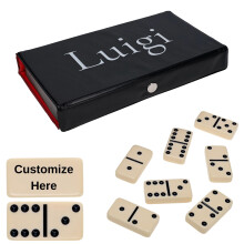 Set di Domino Personalizzato Double 6 in Custodia di Vinile, Regali Personalizzati