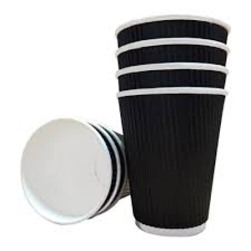 12oz Triple Wall Ripple Takeaway Black Cups 200pcs