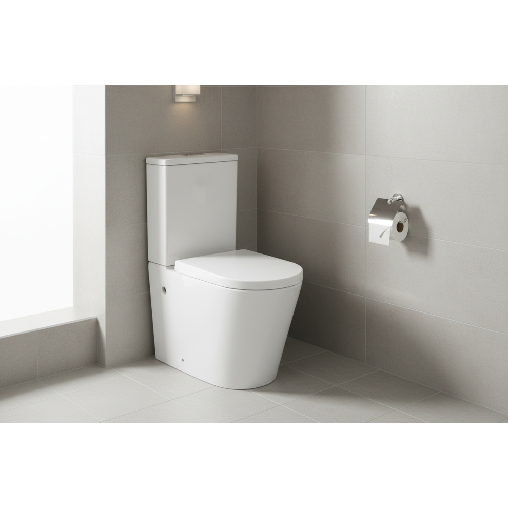 (Wc Round) Bathroom Toilet Wc Unit Pan Soft Close Seat White Gloss Close-Coupled 5060725148642