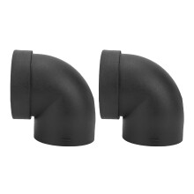 2 Stück L-förmiger Luftkanalverbinder 75mm ABS Schwarz