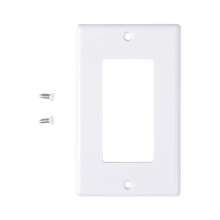 Plaque de recouvrement pour prise murale, ABS/PC ignifugé, blanc ou