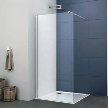 (800mm Screen Chrome No Extras) Walk In Enclosure Shower Screen or Flipper Wet Room 8mm Easy Clean Glass Chrome