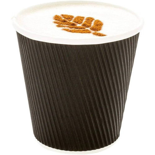 12oz Triple Wall Ripple Takeaway Black Cups 200pcs 2