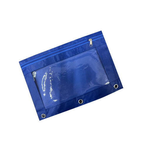 AuroraX pencil bag with zipper clear blue expanding 1