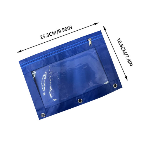 AuroraX pencil bag with zipper clear blue expanding 2