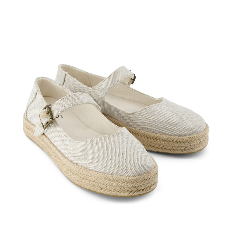 Toms (, ) Carolina Mary Jane Textile Women's Natural Espadrilles