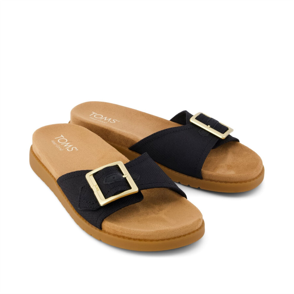 Toms (, ) Marin Slide Canvas Women's Black Sandals