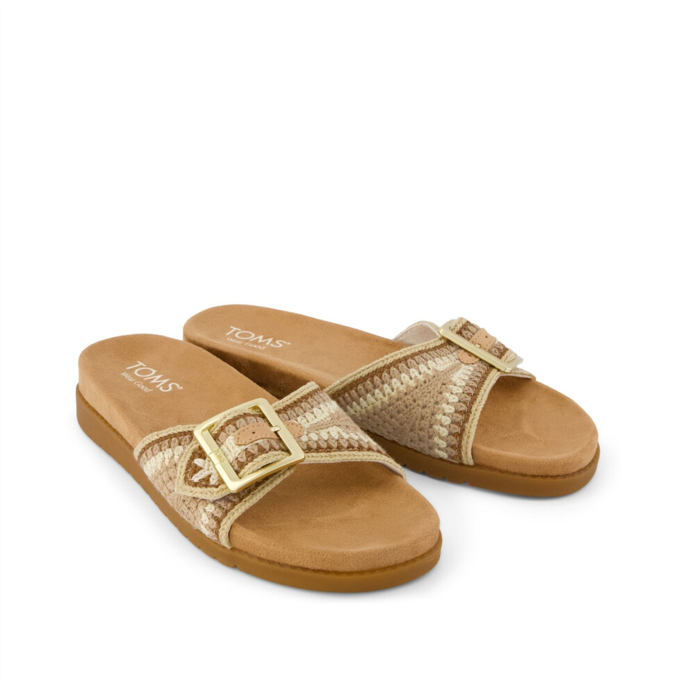 Toms (, ) Marin Slide Textile Women's Dark Beige Sandals