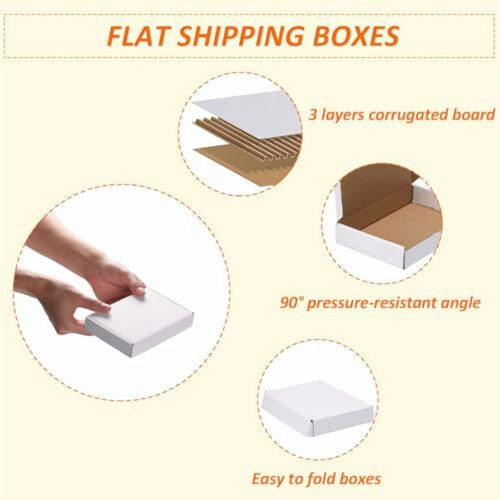 Conjunto de 50 caixas de papelão ondulado para envio, medindo 7x5x2 polegadas. 2