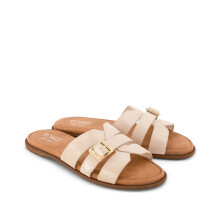 (, ) TOMS Sol Mule Leather Women's Champagne Sandals