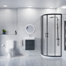 Nes Home 450mm Wall Hung Cabinet with Toilet, Quadrant Enclosure 800 mm x 1850 mm with Tray