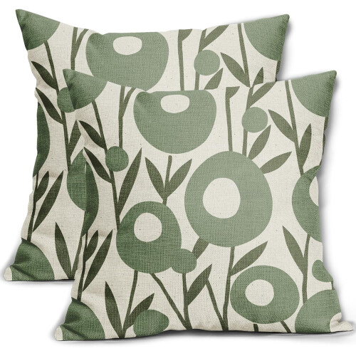 Fodere per cuscini verde salvia 40x40 cm (2 pezzi)