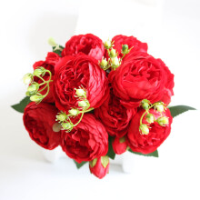 Bouquet Peony Síoda Saorga – Bainis 5 Cheann &