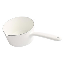 Enamel milk pan with handle white 1.5L