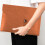 Sacoche portable en cuir pour documents A4 avec bouton 4