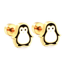 (Little Penguin EA61970M, Golden) Classic Elegant Creative Rabbit Stud Earrings, Minimalist Cute Stainless Steel Ear Piercing Jewelry for Women