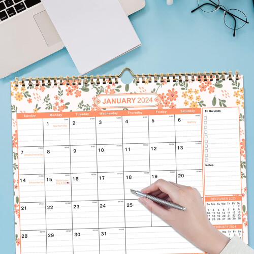 Calendrier mural 18 mois 2024-2025, 37,3 x 29,5 cm 2