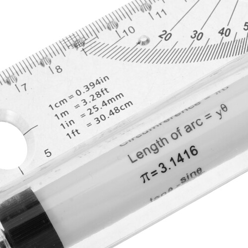 Hvid plastik multifunktionel lineal – 30,5 cm 1