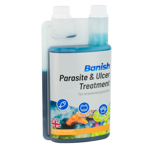 (1L Parasite, Ulcer & Whitespot) Pisces Banish Parasite Ulcer & Whitespot Pond Fish Treatment Koi Water Anti Rot Disease Medicine Remover