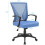 Sedia da ufficio ergonomica in rete con schienale medio e braccioli, colore blu. 2